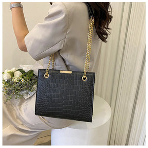 Luxury Crocodile Pattern Square Crossbody Bag Mimarta