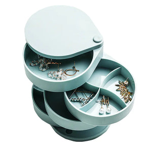 Earring Storage Box with Rotating Display Rack Mimarta