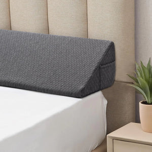 REOKA Bed Gap Filler | Wedge Pillow Headboard (King Sized) Bed Wedge Pillow for Headboard | Memory Foam Pillow Wedge for Headboard Gap Posture Bolster Pillow for Bed 6" Gap Filler for Bed (Gray) Rieworkes