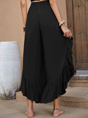 Enzo Ruffle Trim Long Pants- Mimarta