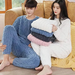 Winter Coral Velvet Pajama Set Mimarta