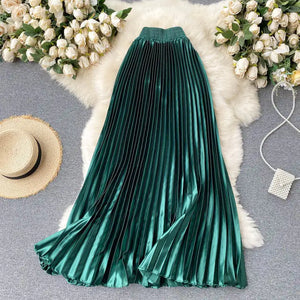 Trendy Light Luxury Pleated Mid-length Skirt Mimarta