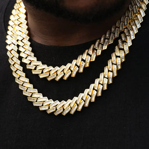 Baguette Channel Set Cuban Necklace Rieworkes
