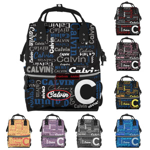 WLRUEZN Personalized Name Large Capacity Diaper Bag for Women Men Custom Backpack Customized Fashion Daypack Shoulder Bag for Shopping Travel Camping Work Office Rieworkes