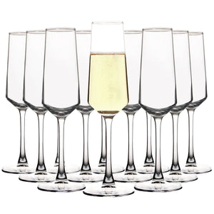 UMI UMIZILI Champagne Glass Set Durable Champagne Flutes with Mordern Shape Long Stem Sparkling WIne Glass Clear (A Set of 12)… Mimarta