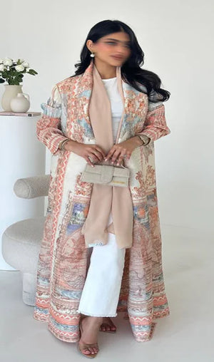 Pleated Print Plus Robe Mimarta