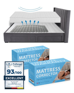 Meliusly Sagging Mattress Support Pad (2-Pack - 47x25 - Medium) Revolutionary Mattress Firming Pad to Make Mattress Firmer Saggy Bed Mattress Sag Support Board Sinking Mattress Fix Firm Insert Rieworkes