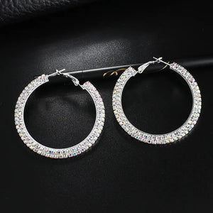 Luxury Round Crystal Hoop Earrings for Women Mimarta