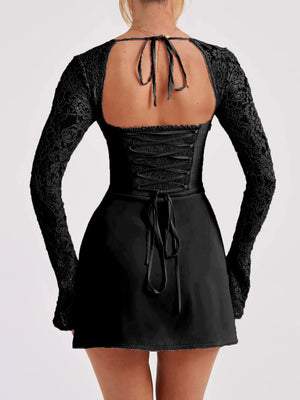 Women's Elegant Luxury Pink Lace Party Dress Rieworkes