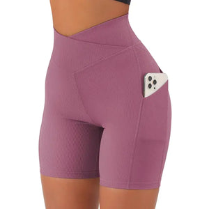 Sports Shorts Women High Waist Workout Seamless Fitness Yoga Shorts Rieworkes