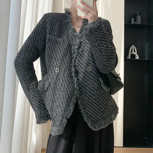 Women's Tassel Wool Coat Set for Winter Mimarta