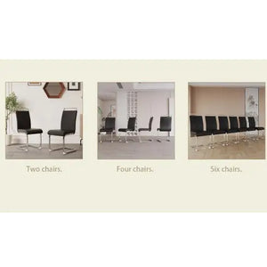 Modern Dining Chairs,PU Faux Leather High Back Upholstered Side Chair With C-shaped Tube Plating Metal Legs For Dining Room Kitchen Vanity Patio Club Guest Office Chair Set Of 4 Rieworkes