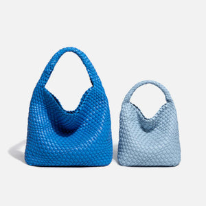 Hand-woven Bucket Soft Leather Bag for Women Rieworkes