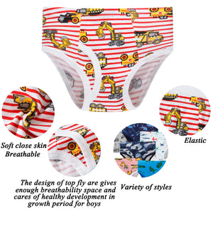 Boboking 100% Cotton Little Boys Briefs Soft Dinosaur Truck Toddler Underwear 2 Multi/Dinosaur/Trucks Rieworkes