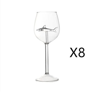 Shark Inside Red Wine Glass Rieworkes