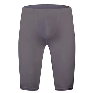 YUFEIDA Mens Compression Half Tights Leggings Sheer Swimwear Shorts Trunks Pant Dark Grey Mimarta
