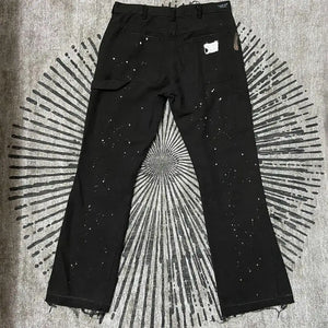 Women's Casual Loose Tooling Printed Bouquet Foot Pants Rieworkes
