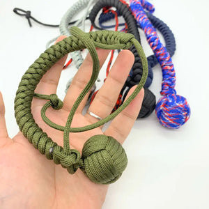 Outdoor EDC Self Defense Keychain with Monkey Fist Rope Mimarta