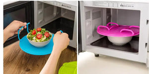 Microwave Tiered Steamer Rack with Heat-Resistant Tray Mimarta