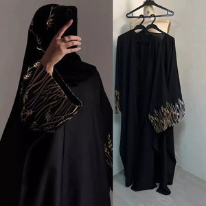 Arab Embroidery Embroidery Outerwear Abaya Robe Mimarta