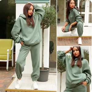 Cozy Hooded Plush Sweatshirt for Women – Casual Sportswear Rieworkes