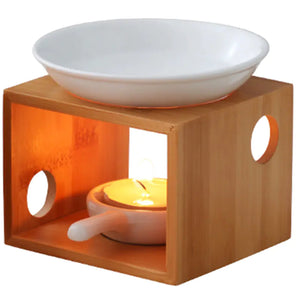 Bamboo Aroma Diffuser and Candle Holder for Home Mimarta