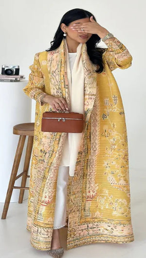 Pleated Print Plus Robe Mimarta