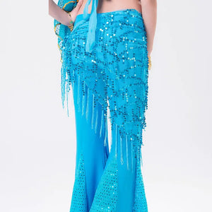 Belly Dance Sequins Triangular Waist Scarf for Performance Mimarta