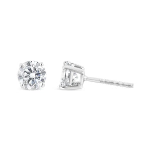 IGI Certified 14K White Gold 1 1/2 Cttw Lab Grown Diamond Solitaire Stud Earrings with Screwbacks (J-K Color, VVS2-VS1 Clarity) Rieworkes