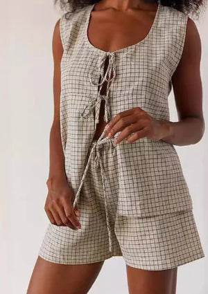 Women's Beach Two-Piece Set with Shorts and Top (One Set) Mimarta