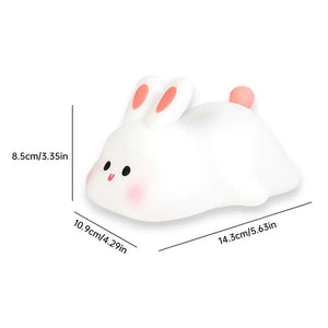 Cute LED Night Light Touch Sensor Cartoon Kid's Nightlights Big Face Rabbit Silicone Night Light Christmas Gift Bedside Lamp Home Decor Rieworkes