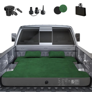Uncle elk Truck Bed Air Mattress Full Size Truck Beds Inflatable Air Mattress Bed with Air Pump 2 Pillows Carry Bag Pickup Bed Air Mattress for Chevrolet Silverado Dodge Ram Ford Green Rieworkes