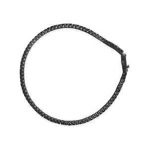 Black Rhodium Plated .925 Sterling Silver 5.00 Cttw Black Diamond Tennis Bracelet (Black Color, I2-I3 Clarity) - 8.5 Inches Rieworkes