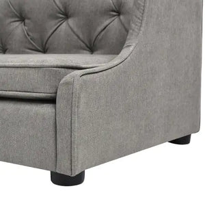 Robin 35 Tufted Wingback Pet Sofa Bed, Medium, Uptown Gray Stain Resistant High Performance Polyester Mimarta
