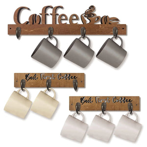 3 Pack Coffee Mug Shelf Mug Rack Wall Mounted with 10 Sturdy Hooks Coffee Cup Holder Wooden Kitchen Wall Decor Mug Organizer for Kitchen Coffee Bar Office Mimarta