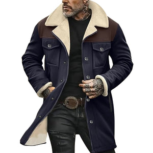 Suede Leather Jacket Men Winter Fur Shearling Duster Coat Retro Faux Leather Fleece Motorcycle Trucker Western Jacket Red Leather Jacket Refunds on My Account Prime of Day Sale In October Mimarta