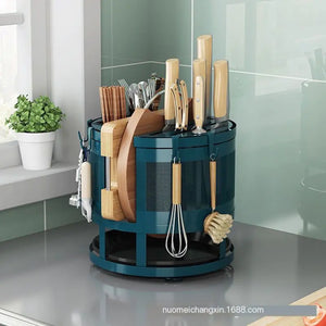 Rotating Kitchen Storage Rack for Utensils and Knives Mimarta