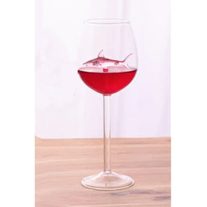 Shark Inside Red Wine Glass Rieworkes
