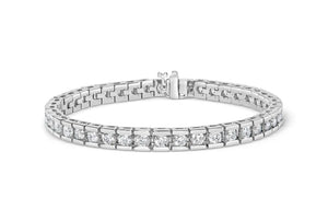 IGI Certified 14K White Gold 6.0Cttw Channel Set Round Diamond Tennis Bracelet (I-J Color, I1-I2 Clarity) - 7" Inches Rieworkes