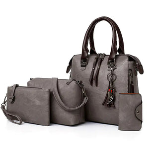 Luxury Women’s Leather Handbag & Wallet 4-Piece Set Mimarta