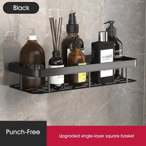 Easy Mount Bath Organizer: No-Drill Wall-Mounted Shelves Amazingly Happy Store