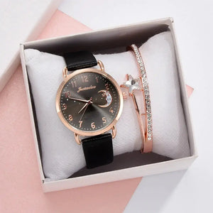 Moon Numbers Bracelet Watches Set Rieworkes