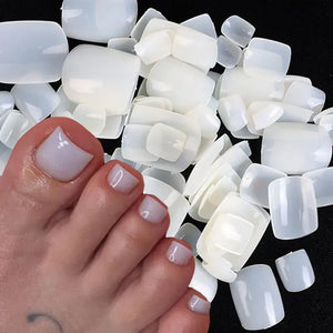 Natural White False Toe Nails Rieworkes