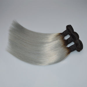 Straight Brazilian Human Hair Wig in Silver Grey Mimarta