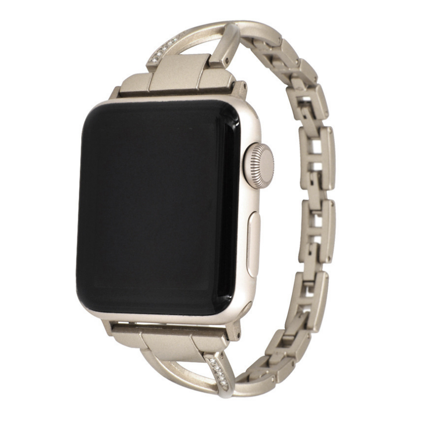 Apple Watch Band X-Type Stainless Steel with Diamonds Mimarta