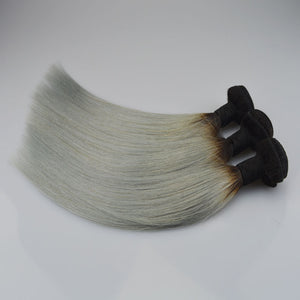 Straight Brazilian Human Hair Wig in Silver Grey Mimarta