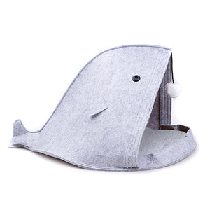 Washable Non-Woven Cat Bed, Shark Dog Bed, Foldable Pet Cave Mimarta