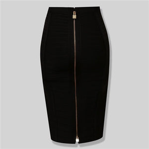 Sexy Solid Color Zipper Bodycon Dress Mimarta