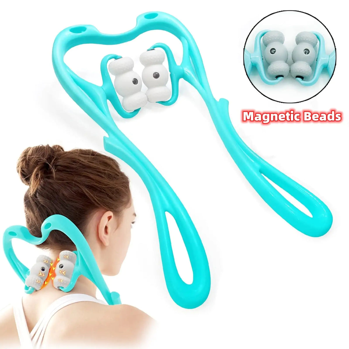 Neck Massager For Pain Relief Deep Tissue 360 Degree Neck Roller With 96 Pressure Point Neckbud Massage Roller For Neck Shoulder Waist Leg Foot Handheld Relaxer Tool Rieworkes