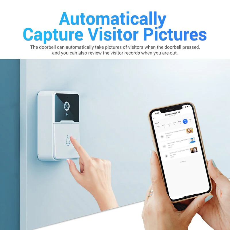 Wireless Security Smart WiFi Doorbell Intercom Video Camera Door Ring Bell Chime Rieworkes